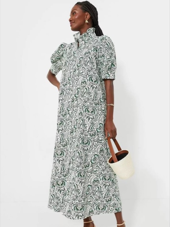 Hyacinth House Dresses & Skirts - Hyacinth House Tuckernuck green Ruffle Collar Louisa Midi Dress Size Small